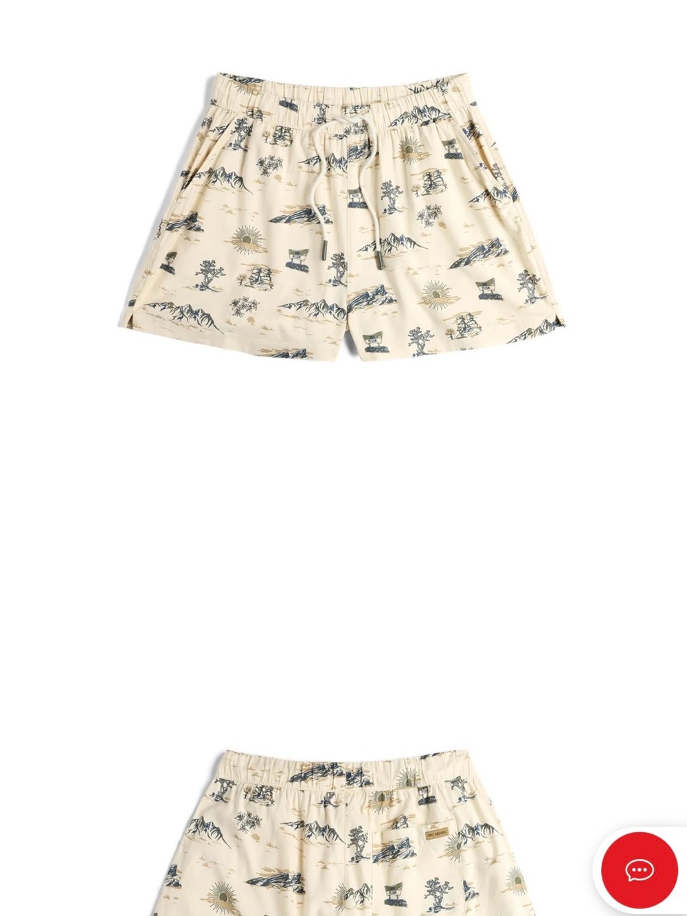 Woven Printed Drawstring Women's Shorts - Cream